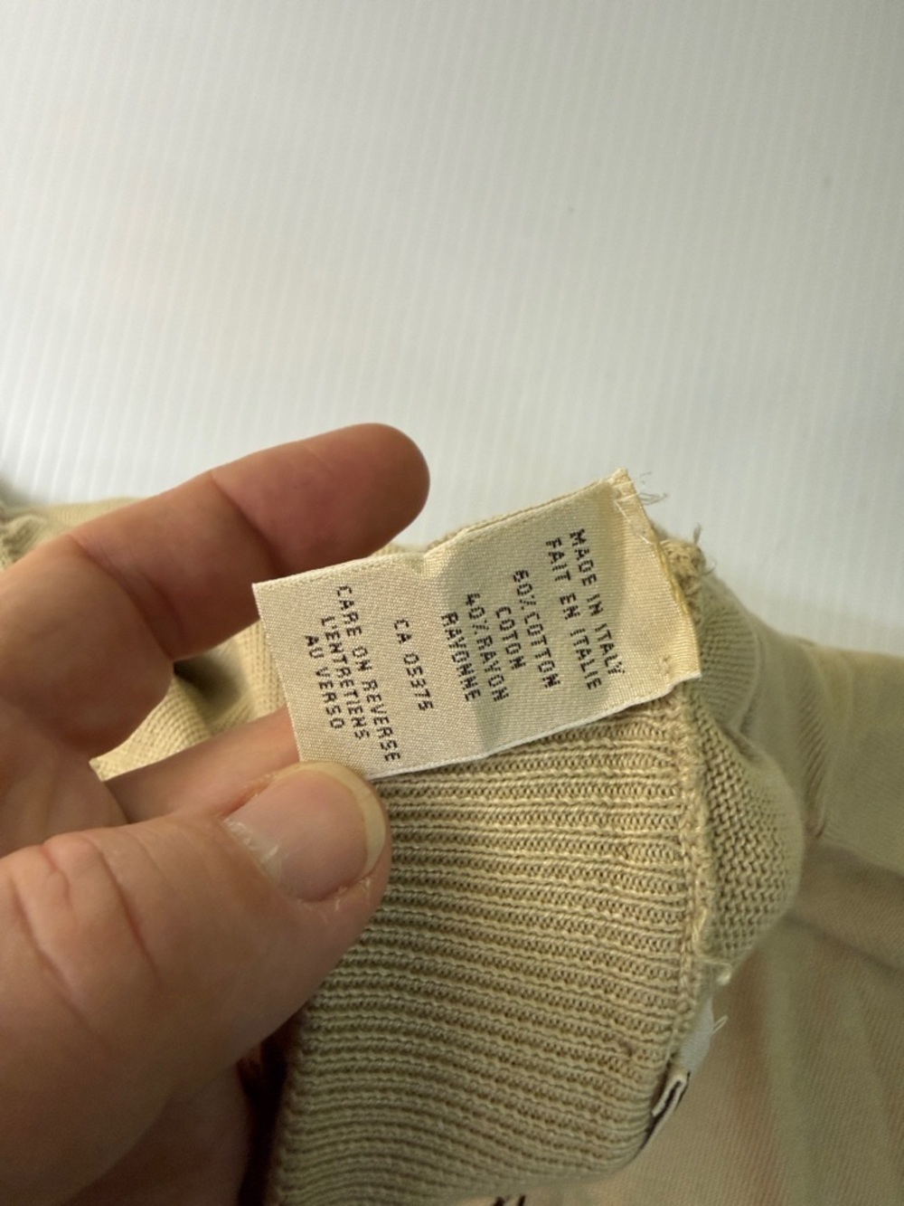 Pronto-Uomo, Beige Crewneck Sweater - XL, NWT - Picture 4 of 4
